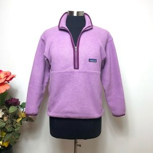 Patagonia Purple Synchilla Zip Up Fleece Sweater - Girls Size Large